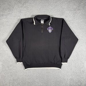 Vintage Pro Player Colorado Rockies Shirt Size Medium 1/4 Zip Black Baseball MLB